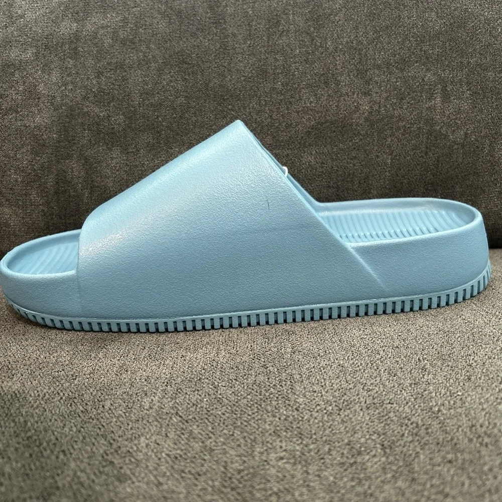 Nike Calm Slide Mens 10 Smokey Blue Minimalist Sporty Sandal Slip On FD4116-005